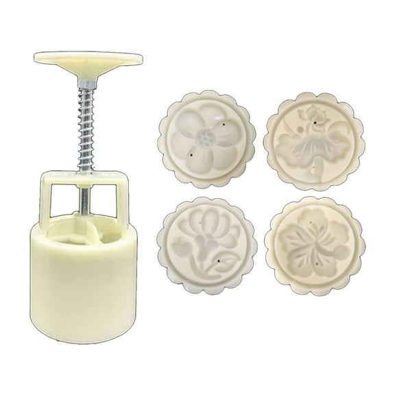 AOOOWER Plastic Mooncake Mold 50g Stamp Set DIY Bakeware Mid-autumn Festival