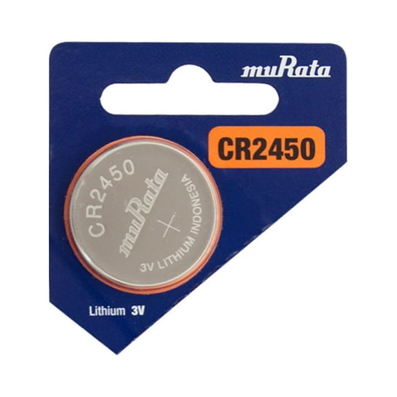 Murata CR2450 610mAh 3V Lithium (LiMnO2) Coin Cell Watch Battery - 1 Piece Tear Strip