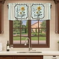 thumbnail image 6 of Sunflower Curtain Valances for Windows, Kitchen Valance Window Treatments Panel 2 Pack, Yellow Floral Stripe Farmhouse Modern Art Rod Pocket Short Curtains for Bathroom Bedroom 42 x 18 Inch, 6 of 8