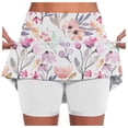 thumbnail image 3 of Tennis Skirts for Women Summer Elastic Yoga Culottes Lightweight High Waist Athletic Shorts Skirt with Pockets for Workouts Everyday Wear Hot Pink XL, 3 of 6