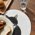 thumbnail image 3 of Cute Cats Round 13 Inch Placemats Set of 6, Modern Abstract Ink Painting Red Striped HeatResistant Non Slip Place Mats for Dining Table, Wipeable Braided Kitchen Table Mats for Housewarming, 3 of 9