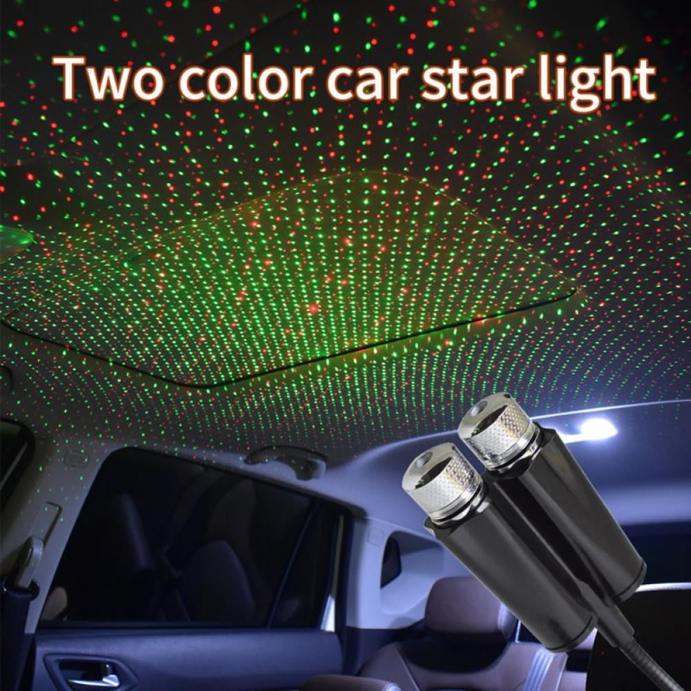 USB Star Night Lights Projector Sound Activated 2 in 1 Interior Car Roof  Lights, Adjustable Romantic Portable Car LED Light Decorations for Car,  Ceiling, Bedroom (Red/Violet ​Blue) 
