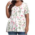 thumbnail image 1 of Pisexur Printemps Tops for Women 2025 Women Mode Été Imprimé Régulier Women Manches Courtes Col Rond Womens Tops Multicolore,TG, 1 of 7
