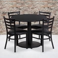 thumbnail image 2 of Bowery Hill 5 Piece Round Laminate Table Set in Black, 2 of 2