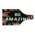 thumbnail image 1 of Saying Cutting Board, Pattern of Positive Psychological Wording with Flowers Framing Design, Decorative Tempered Glass Cutting and Serving Board, in 3 Sizes, by Ambesonne, 1 of 2