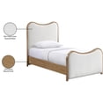 thumbnail image 6 of Bowery Hill Contemporary Cream Linen Textured Fabric Upholstered Twin Bed, 6 of 8
