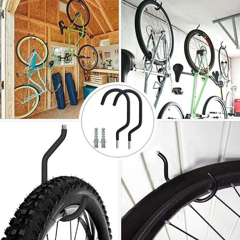 2 Sets Bike Hook Heavy Duty Bike Storage Hook Wall Mount Bike Hanger Bike Holder
