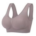 thumbnail image 2 of VBVC Women's Plus Size Seamless Bralette,Ladies Full Coverage Wireless Bra,Pull Up Textured Lingerie For Women,Purple,Size M, 2 of 6