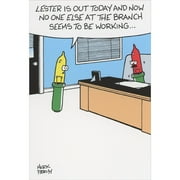 Nobleworks Light Bulb in Office with Boss: Lester is Out Today Box of 12 Humorous / Funny Christmas Cards