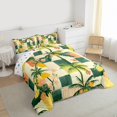 thumbnail image 3 of Manfei Yellow Lemon Bedding Comforter Set 2pcs for Kids Children,Tropical Fruit Twin Comforter Sets Microfiber,Geometric Plaid Breathable Bedding Set,Ultra Soft Home Decor,Reversible, 3 of 8