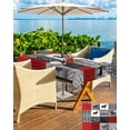 thumbnail image 5 of Fsddascl Red Grey Checkered Outdoor Tablecloth - 54x80 Inch Rectangle Dining Table Cover, Farmhouse Animals Tree Retro Waterproof Outdoor Table Cloth with Umbrella Hole & Zipper for Picnic/Patio, 5 of 7