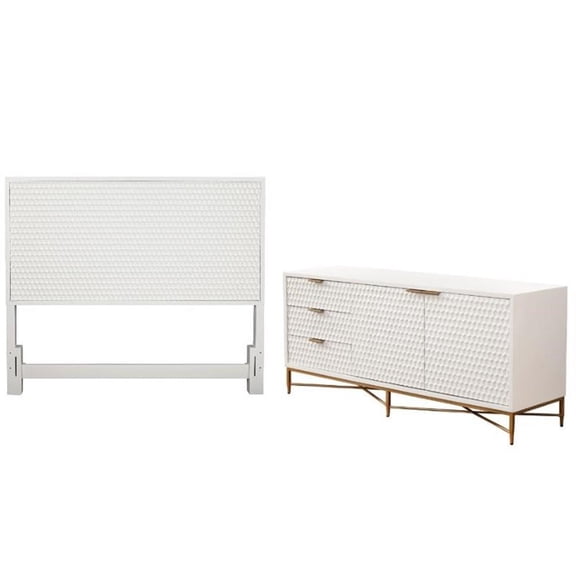 Home Square 2-Piece Set with California King Headboard & 64" Wide TV Console