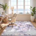 thumbnail image 3 of Design&I 2'x3' Ultra Soft Door Mat, Distressed Geometric Cloud Blend Fuzzy Gradient Border Design None Fluffy Washable Easy Care Indoor rug for Bedside Entryway, 3 of 7