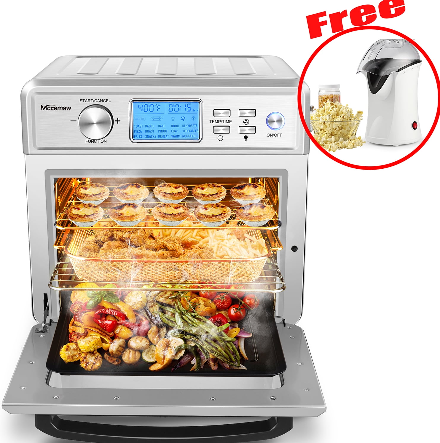 16 in 1 Air Fryer Oven, 24.5QT Large Airfryer Oven, Oil Less