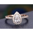 thumbnail image 1 of Classic Pear cut Halo 1.75 Ct Moissanite Diamond Engagement Ring with 18k Gold Plating, 1 of 5