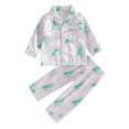 thumbnail image 1 of SUNSIOM Kids Christmas Pajama Sets Tree/Snowflake Print Long Sleeve Button-up Tops Pants Loungewear Set, 1 of 6