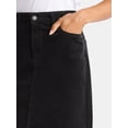 thumbnail image 4 of Time and Tru Women's Corduroy Midi Skirt with Front Slit, Sizes 0-20, 4 of 5