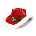 thumbnail image 3 of Christmas Western Cowboy Hat With Festive Pattern Design For Stage Party Casual Wear, 3 of 4
