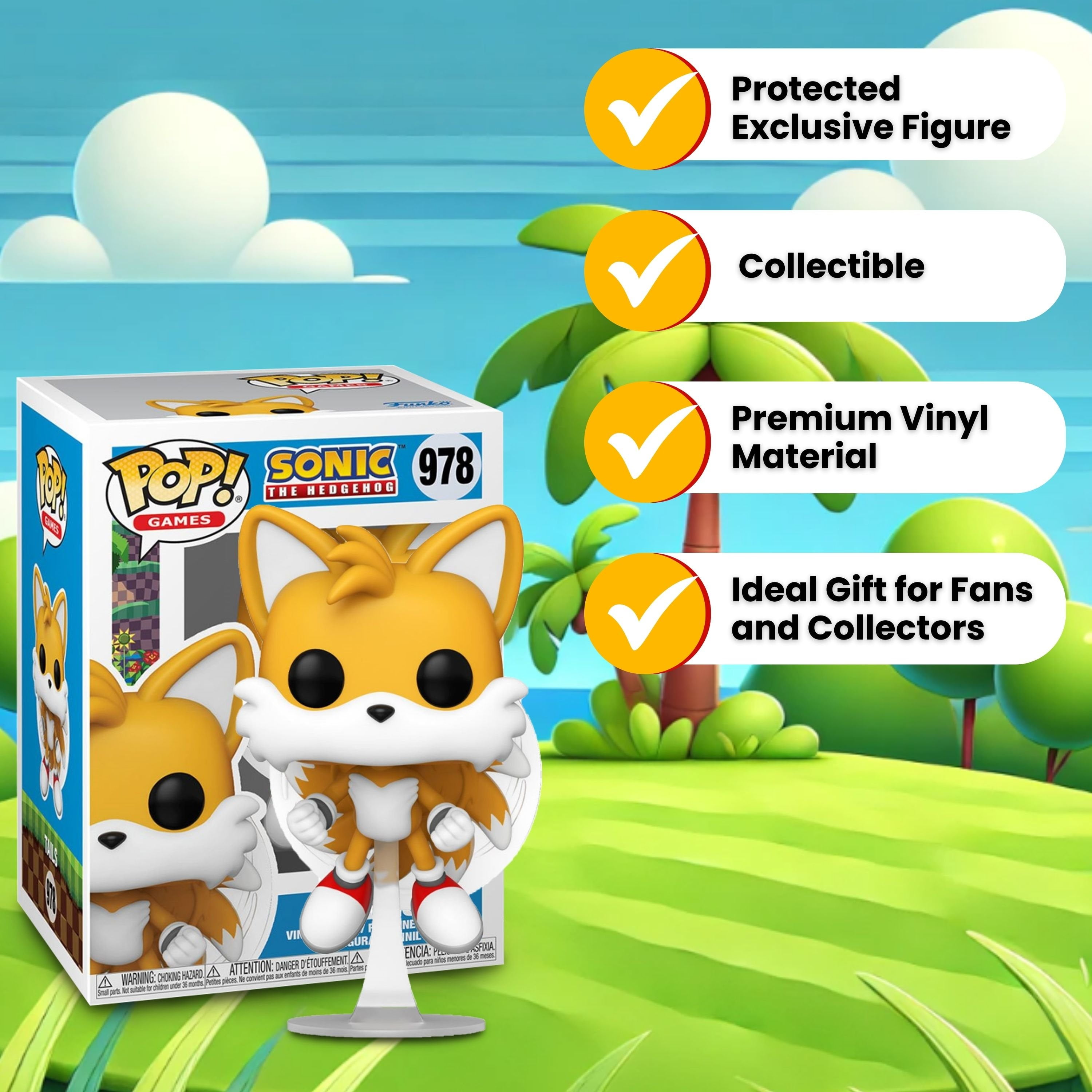 Funko Pop! Games Sonic The Hedgehog: Tails 978 - Specialty Series Exclusive Vinyl Figure with Case