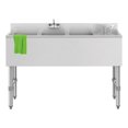 thumbnail image 1 of 48" 3-Compartment Commercial Under-Bar Sink with 3" Backsplash Right Drainboard, 1 of 6