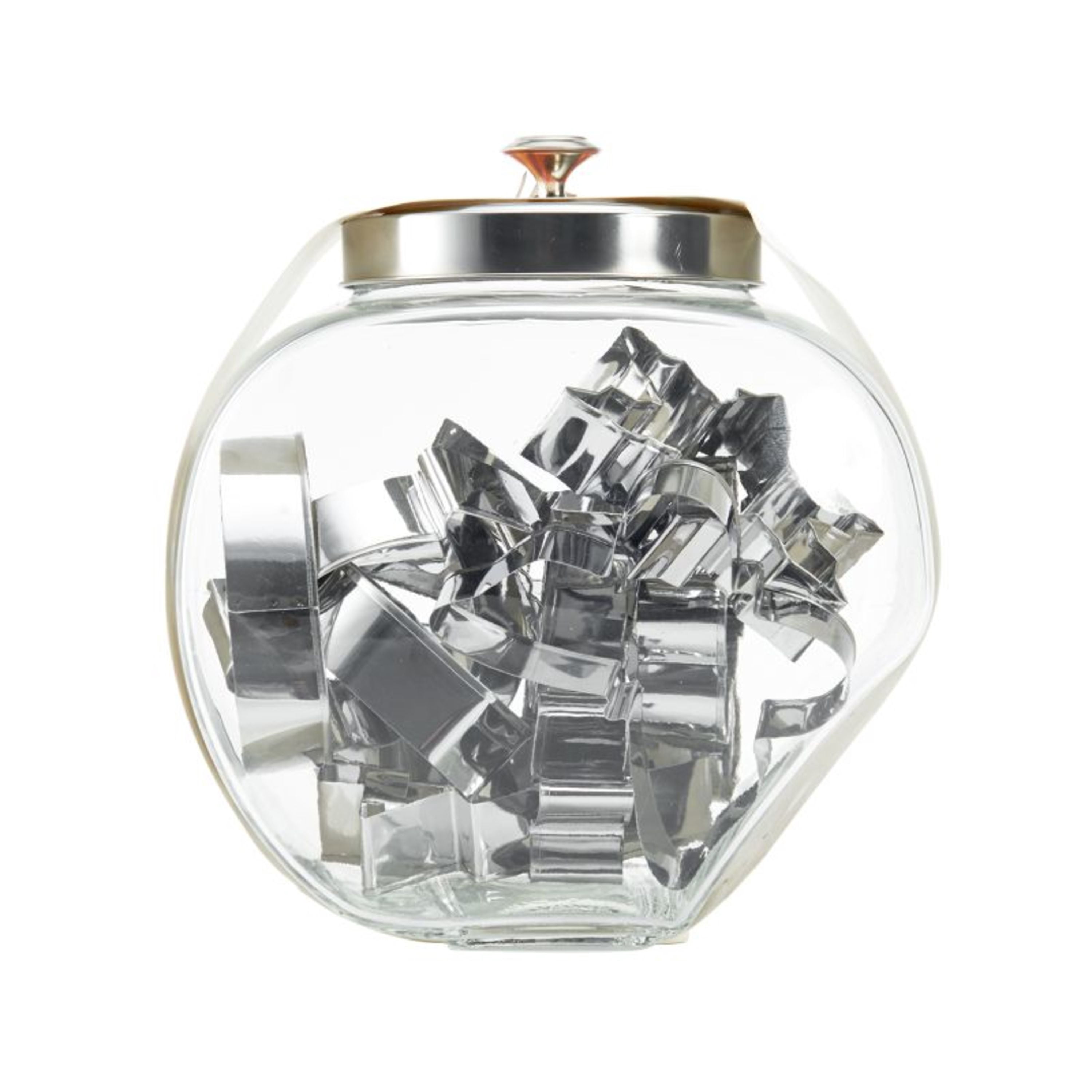 Chicago Metallic 12 Month Cookie Cutter Set in Glass and Stainless Steel Jar