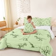 thumbnail image 3 of Feelyou Pale Green Vintage Dinosaur Bedding Comforter Set for Boys Girls Kids, Cartoon Animal King Bedding Sets, Green, Reversible, 7 Pieces, 3 of 7