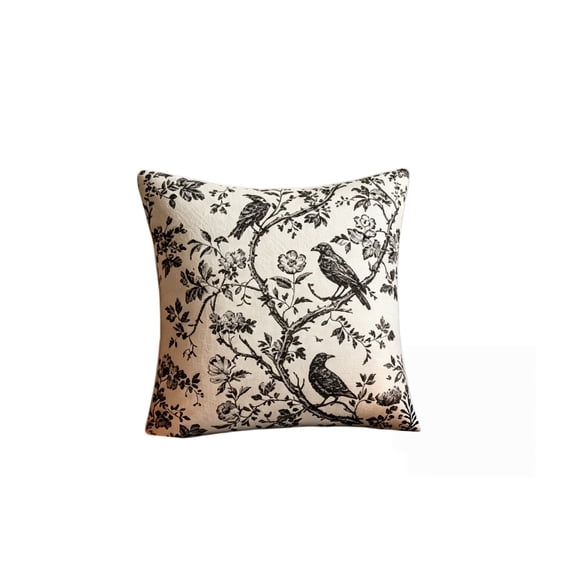 Halloween Raven Toile Decorative Pillow, for Indoor Outdoor Wall, Porch, Party and Spooky Home Decor