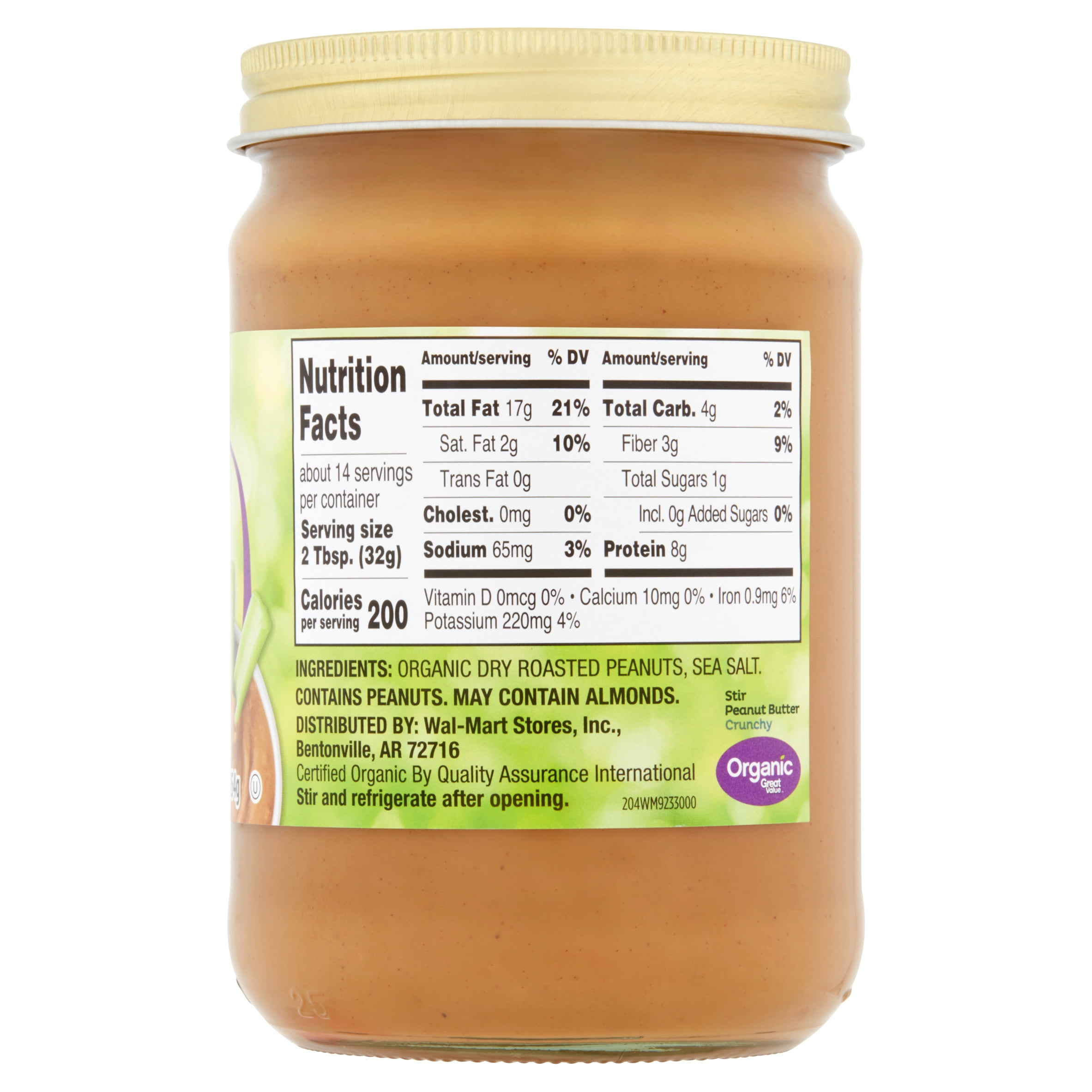 Great Value Natural Peanut Butter Nutrition Facts Nutrition Pics