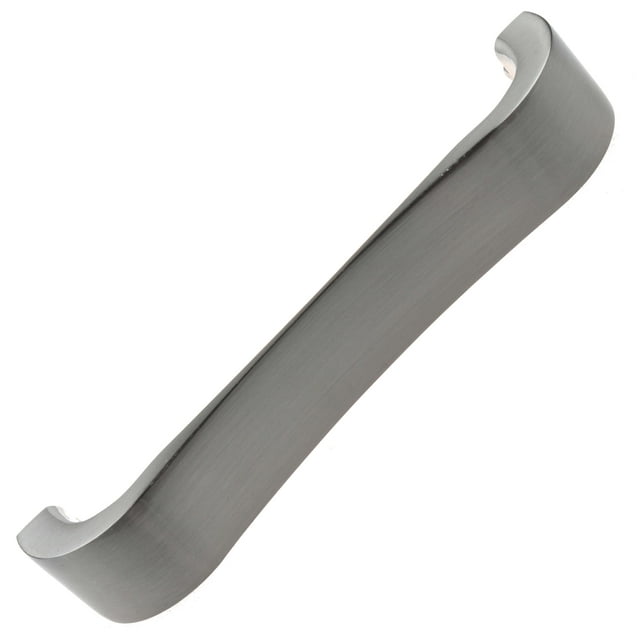 4-1/2 in. Center Smooth Curved Flat Cabinet Pull Handles, Satin Nickel, Pack of 25