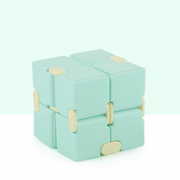 4 Pcs Infinity Cube Toy Stress Reducer for Adults and Kids to Relieve Anxiety and Stress, Mini Creative Folding Fidget Cube Puzzles Toy for Killing Time(Green)