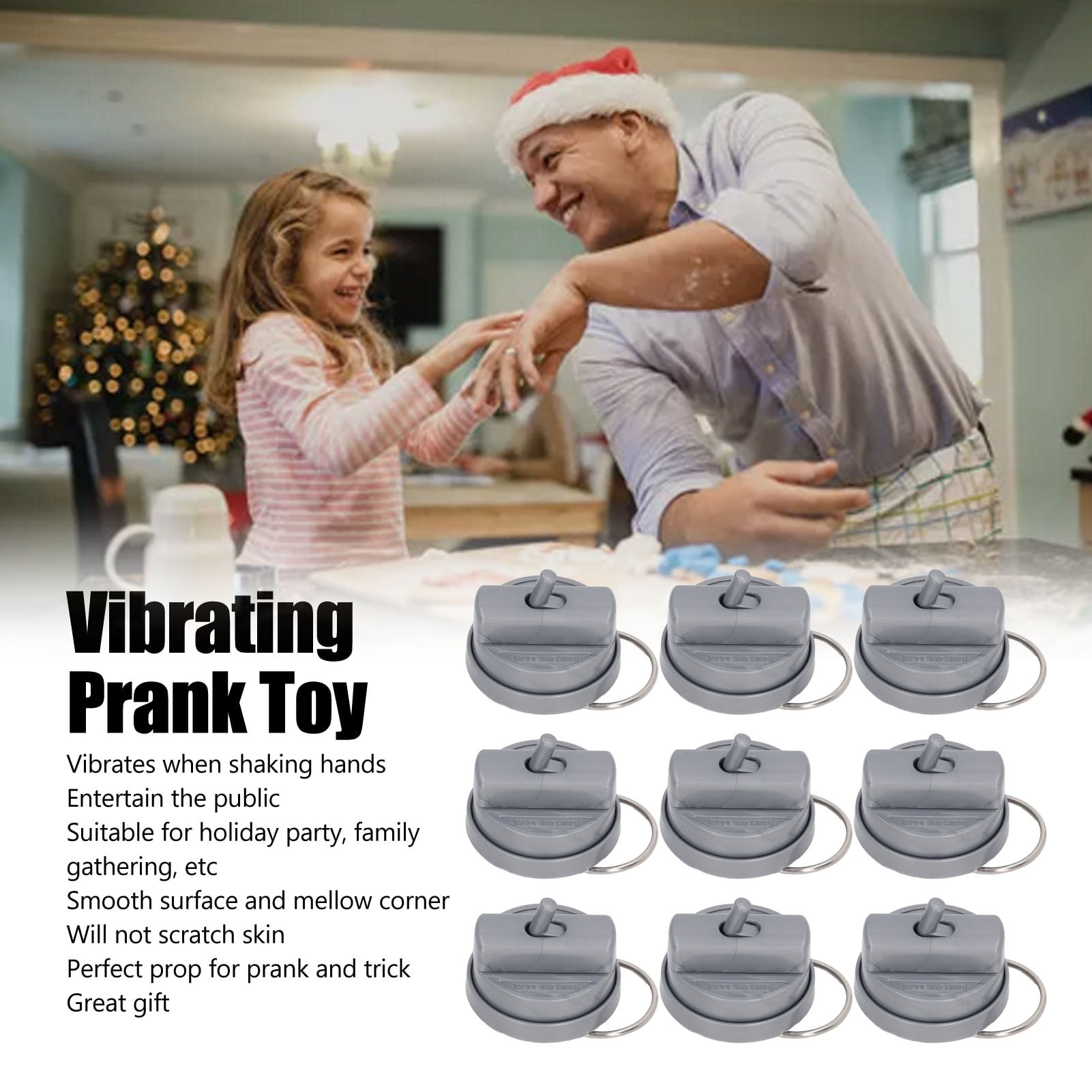 10pcs Hand Buzzer Portable Funny Trick Surface Mellow Corner Vibrating Prank Toy Set Handshaking Vibration Toy for Adults