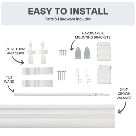 Lotus & Windoware Cordless 2 Faux Wood Room Darkening Horizontal Blind, 28 W x 60 L, Bright White, Embossed