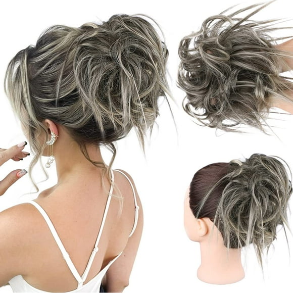 HMD Despeinado Updo Moño Desordenado Pieza de Cabello Extensión de Cabello Cola de Caballo con Banda de Goma Elástica Extensiones Updo Postizo Extensiones de Cabello Sintético Scrunchies Cola de Cabal