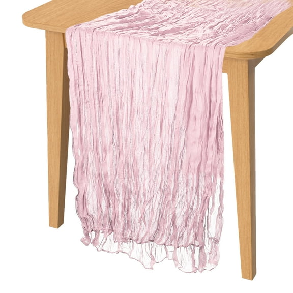 Uxcell 14Ft Cheesecloth Table Runner  Rustic Gauze Terracotta Cheese Cloth for Party Wedding Decor, Pink
