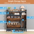 thumbnail image 3 of Auromie Shoe Storage Cabinet, Free Standing Shoe Organizer with 2 Flip Drawers, Shoe Rack with Adjustable Side Cabinet, Entryway Narrow Shoe Storage with Door for Hallway, Living Room (Rustic Plus), 3 of 9