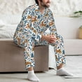 thumbnail image 7 of Naloa winter Scarf deer Men’s Pajamas Set - Long Sleeve Button Down Sleep Shirt and Pajama Bottoms Sleepwear Set-X-Large, 7 of 7
