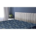 thumbnail image 5 of Ambesonne Night Fitted Sheet, Dark Sky Stars with Clouds, Full Size, Dark Navy Blue and Mustard, 5 of 5