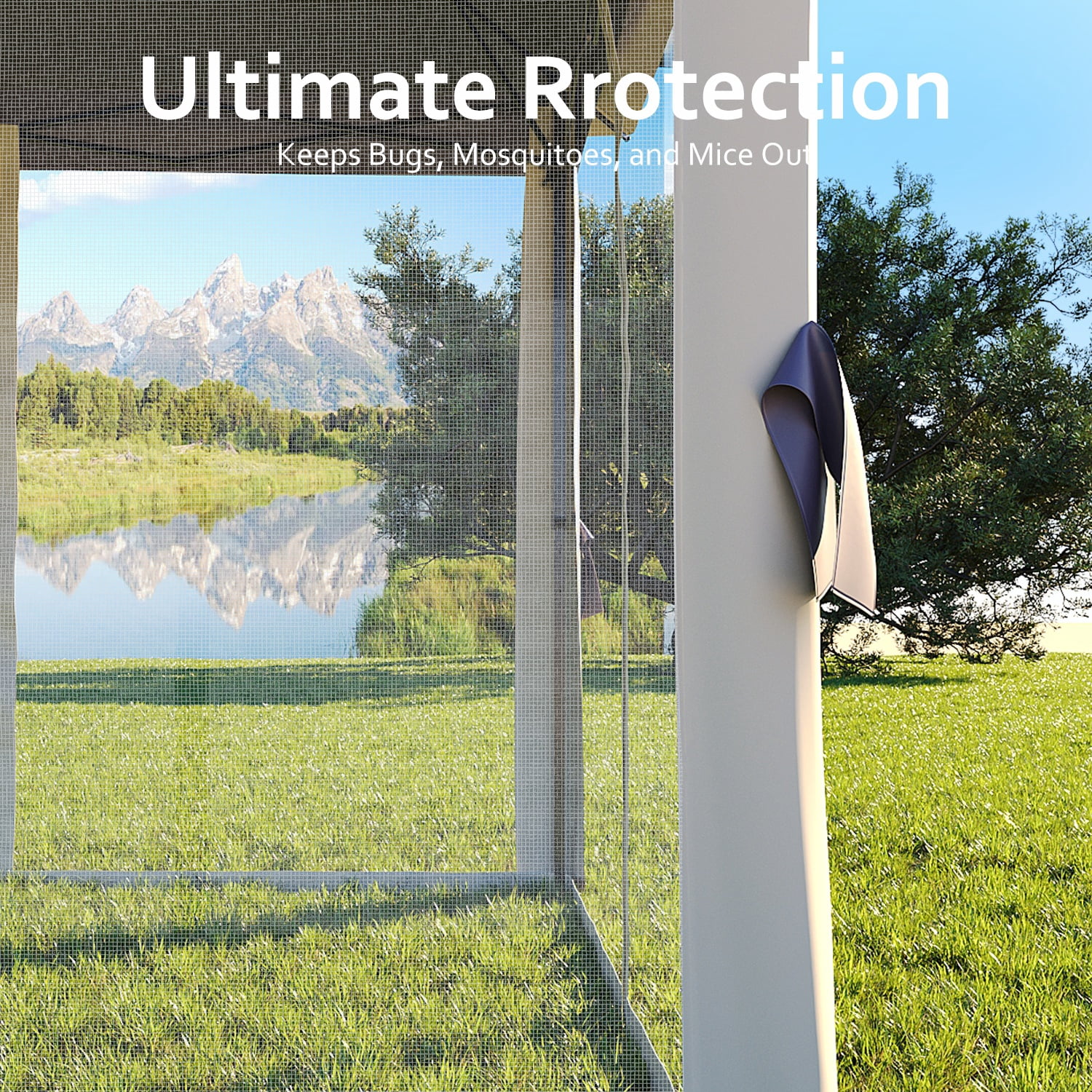 Riedhoff 10.82 x 10.82' Pop up Gazebo, Canopy Shelter with Mesh Netting, 4 Stanbags, Blue
