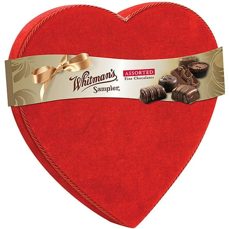 box chocolates valentine heart whitman velvet sampler assorted oz chocolate walmart