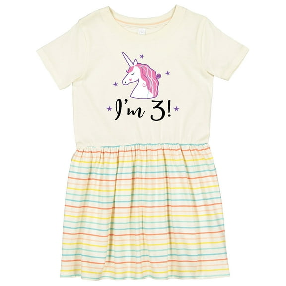 Inktastic Third Birthday Cute Unicorn Girls Toddler Dress