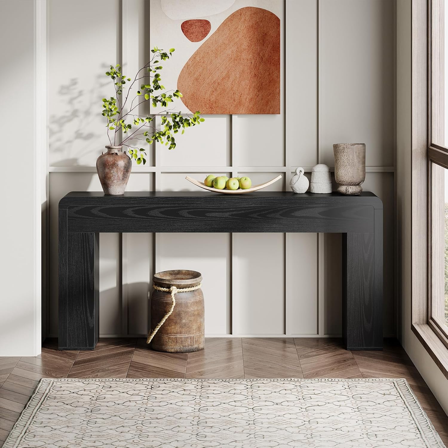Tribesigns 70.9-Inch Extra Long Console Table, Wooden Sofa Table, Farmhouse Entryway Console for Living Room, Entryway (Black)
