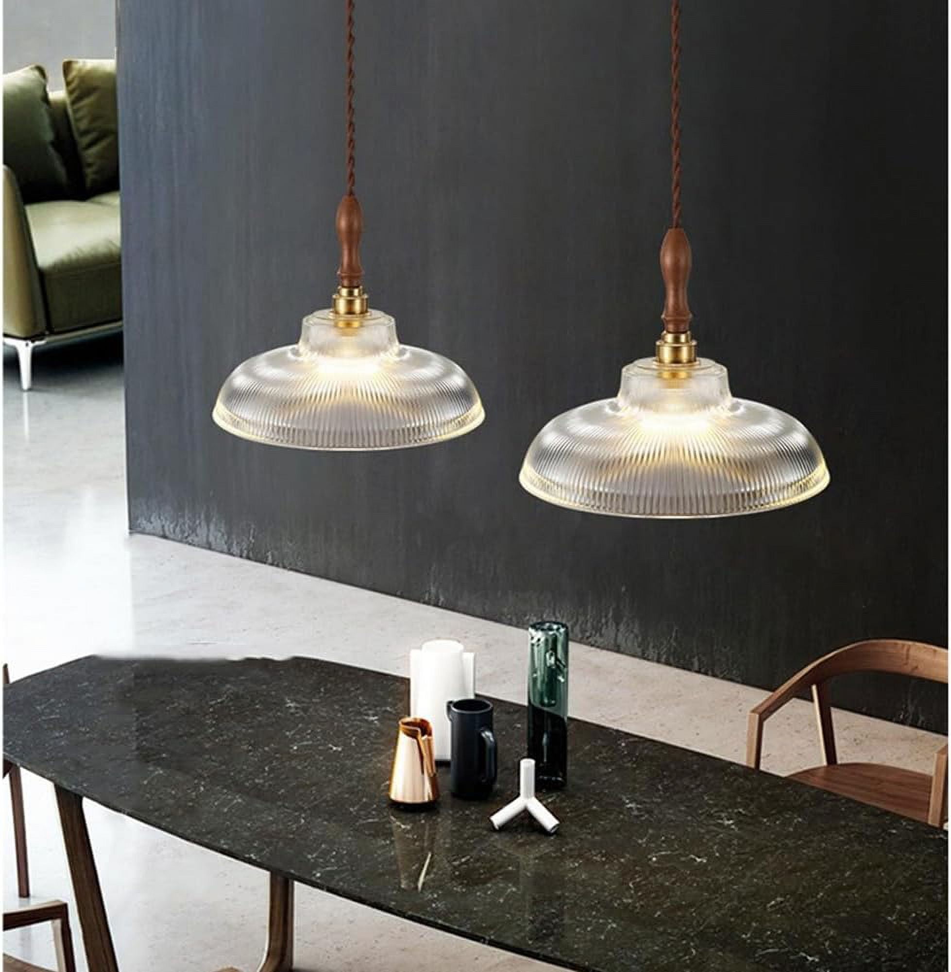Personalized Clear Glass Pendant Lamp for Dining Room, Transparent Glass Rustic Pendant Light for Kitchen Island, Simple Farmhouse Pendant Light Fixture, Retro Pendant Lighting for Kitchen Sink
