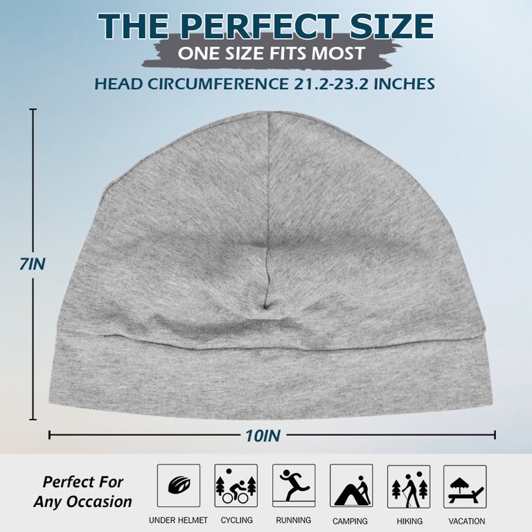 Headshion Cotton Skull Caps for Men Women,2-Pack Lightweight Beanie Sleep Hats Breathable Helmet Liner