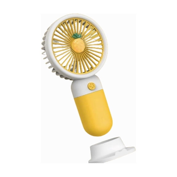 Portable Handheld Fan with Cute Fruit Design, USB Rechargeable Mini Fan with Base, Personal Pocket Fan for Outdoor, Office, 3 Speeds