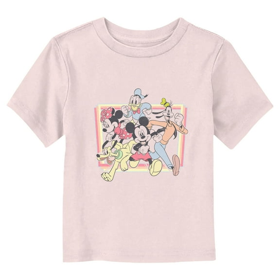 Toddler's Mickey & Friends Running Crew Graphic Tee Light Pink 3T