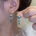 thumbnail image 4 of HHBEAUTY Tassel Dangle Earrings for Women, Blue Imitation Diamond Cubic Zirconia Earrings Dangling, Jewelry Gift for Women, 4 of 6