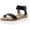 Black, variant on Sun + Stone Womens Melanyy Slip On Open Toe Wedge Sandals