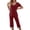 Wine, variant on Blmnix Women's Sleepwear Sleepwear Sets Plus Size Pajamas Bamboo Pajamas Pajama Shorts V-Neck Red Short Sleeve 7/8th Soft Pajama Set for Women,XXXXXL