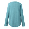 thumbnail image 4 of MHFRRA Camisa de Manga Larga con Cuello En V y Botones para Mujer, Blusa Informal para Otoño e Invierno, Cómoda, de Tela Suave, Elegante, para Uso Diario. Azul Cielo, 4 of 7