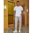 thumbnail image 2 of COOFANDY Mens Twill Pants Stretch Waist Drawstring Chino Pants Straight Leg Casual Cotton Trousers Slacks with Pockets, 2 of 6